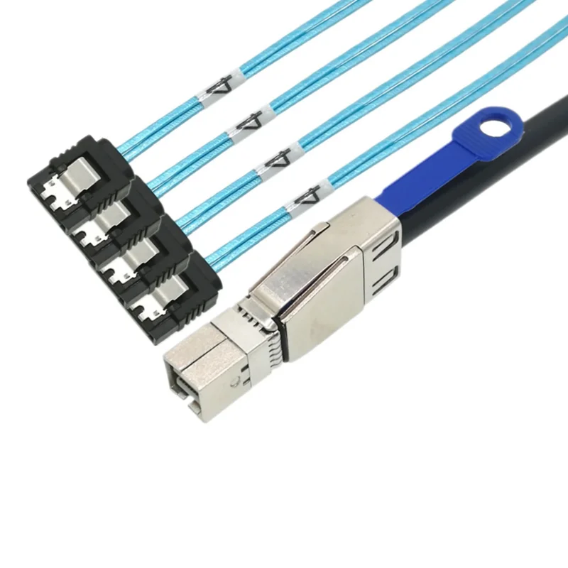 Imagem -06 - Mini Sas Novo hd Sff8644 ao Cabo de Sata Porto 7pin Mini Sas hd Sff8644 a Sata 7pin 12gb para o Servidor de Dados do Disco Rígido 100cm