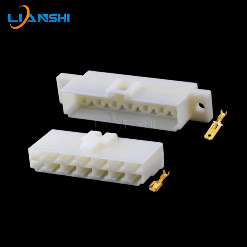 

5set DJ7141A-6.3-11/21 Car Connector with 14-hole connector plug to secure car connector