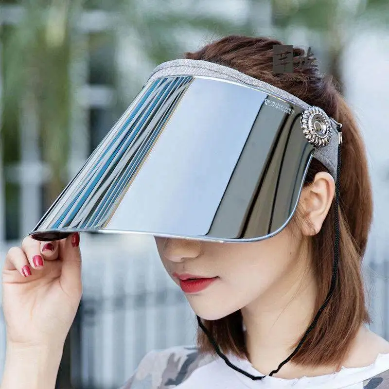 Summer  Vehicle Riding Face Shield Hat Women's Sun Protection Cap Windproof Large Brim Hat UV Protection Cycling Cap