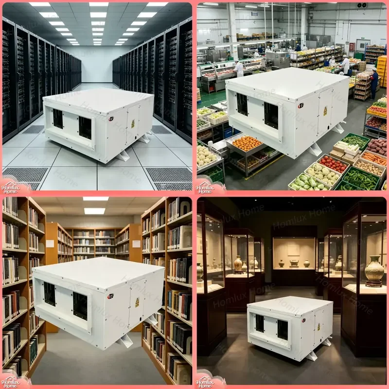 240L D Ceiling Mounted Dehumidifier Hidden Industrial Dehumidifier for Warehouse Basement Garage Factory Commercial Space