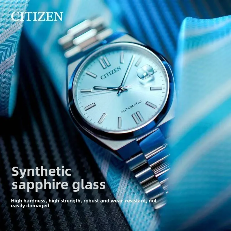Citizen Tsuyosa NJ0151-88M Men's Automatic Watch 40mm Sky Blue Dial Stainless Steel Bracelet Sapphire Crystal Date Magnifier