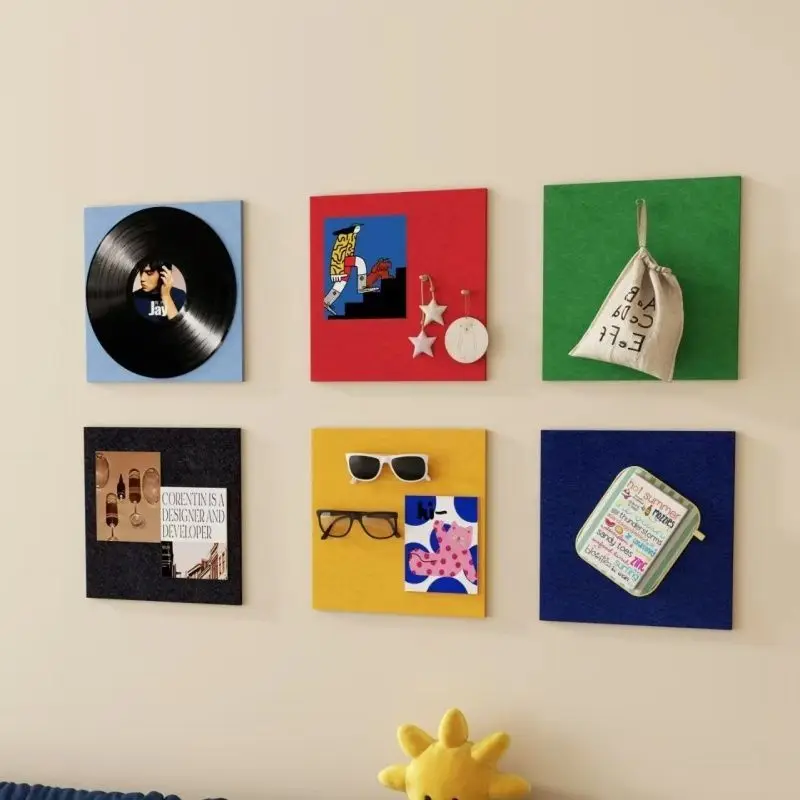 Felt Bulletin Board DIY Photo Display Board with Self-Adhesive Wall Mount Picture Collage Board for Home Office Classroom