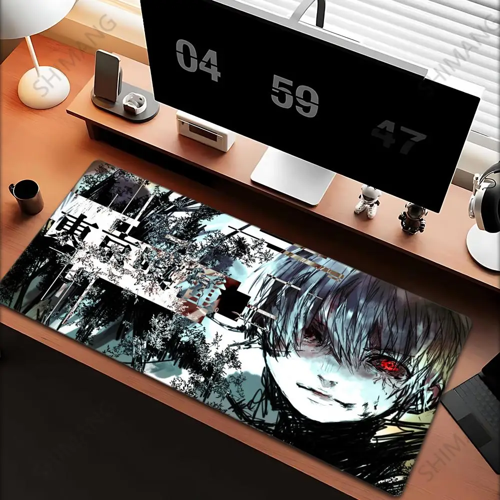 

Mouse Pad Office PC Gaming Accessories Keyboard Rug Laptop Kaneki Ken Black And White Mousepad Japan Anime Tokyo Ghoul Desk Mat