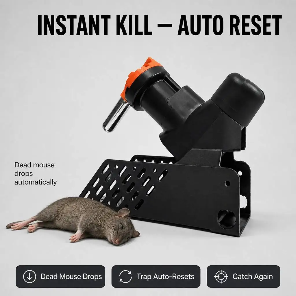 Automatic Humane Non-Toxic Rat Mouse Trap Kit Mice Rats Mouse Multi-catch Reset Rodent Kill Trap Machine No CO2 Cylinders Humane