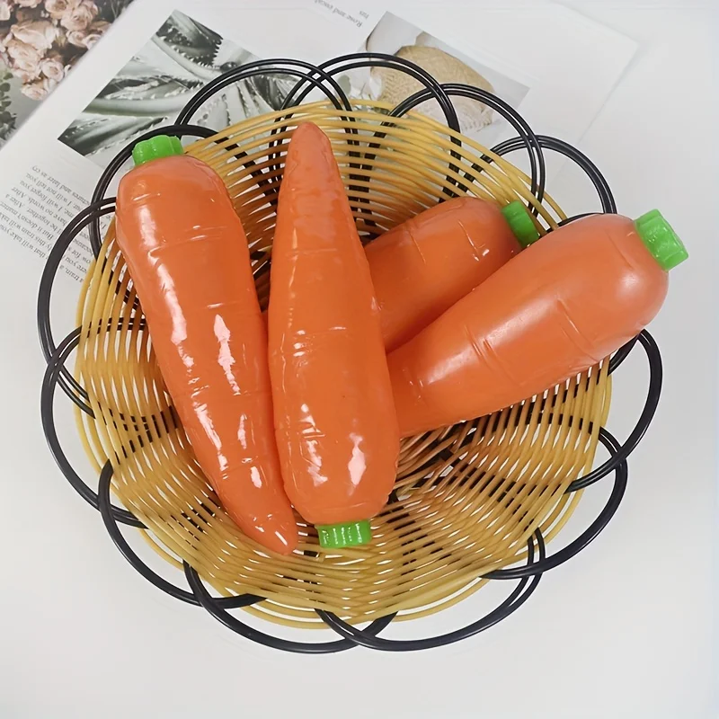 伸縮性のあるニンジンストレス解消おもちゃ、カラフルなビーズデザイン、ソフトラバースクイーズおもちゃ、お祝いの卓上装飾、ホリデーギフトのアイデア