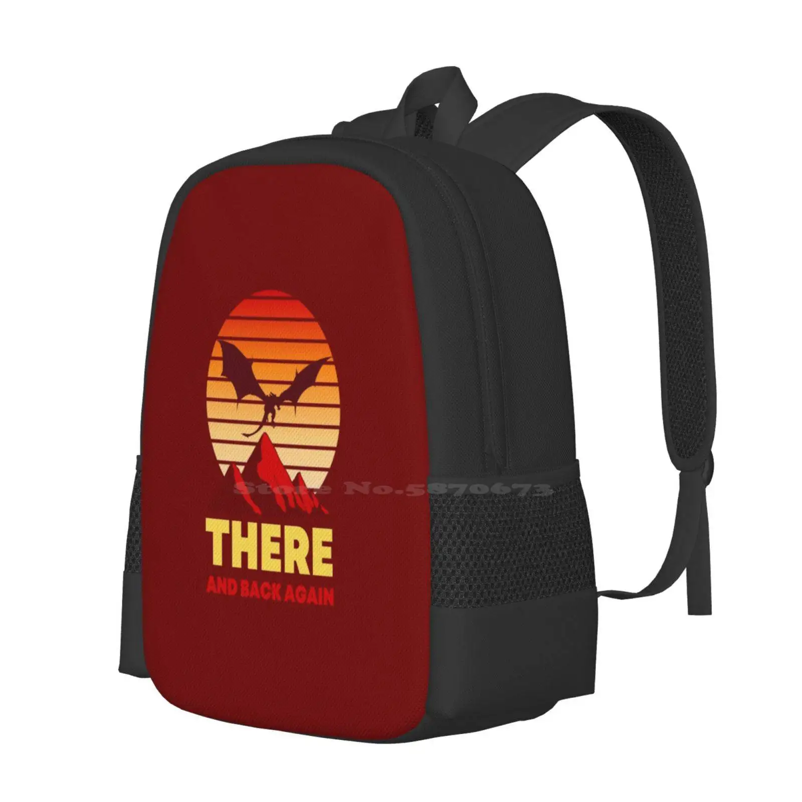 There And Back Again Ii - Dragon - Sunset - Fantasy Hot Sale Schoolbag Backpack Fashion Bags Gandalf Tolkien Mordor Sauron