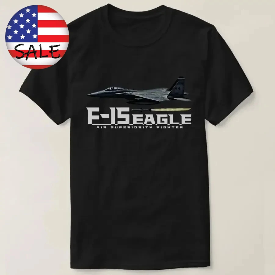 US Air Force F-15 Eagle Fighter Aircraft T-Shirt 100% Cotton O-Neck Summer Short Sleeve Casual Mens T-shirt Size S-3XL