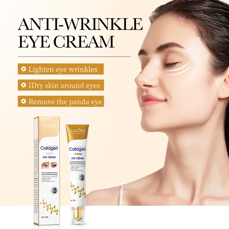 Collagen Eye Cream Anti Wrinkle Moisturize Under Eye Dark Circle Treatment Reduce Fine Lines