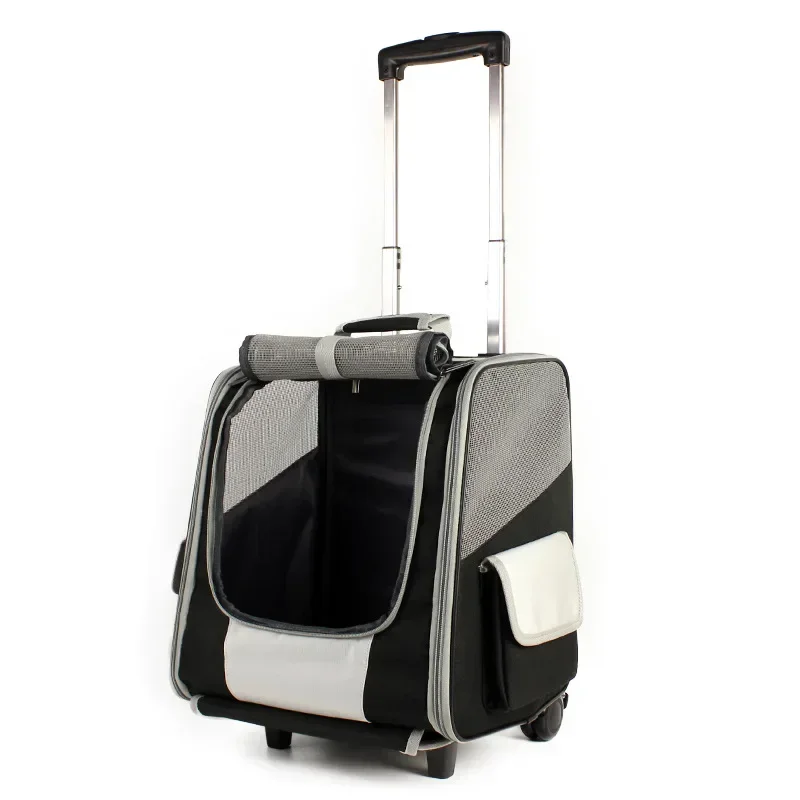 Pet Bag Foldable Trolley Dog Backpack Going Out Backpack Cat Box Trolley Case Cat Portable Bag Double Wheel