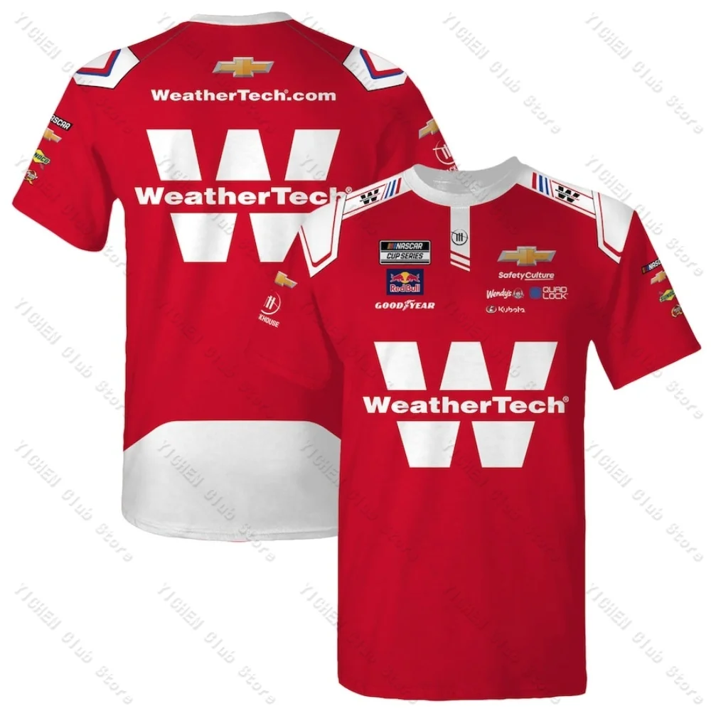 Motorcycle Shane van Gisbergen Trackhouse Racing Team Collection Red WeatherTech Uniform T-Shirt Street Breathable Men T-Shirt