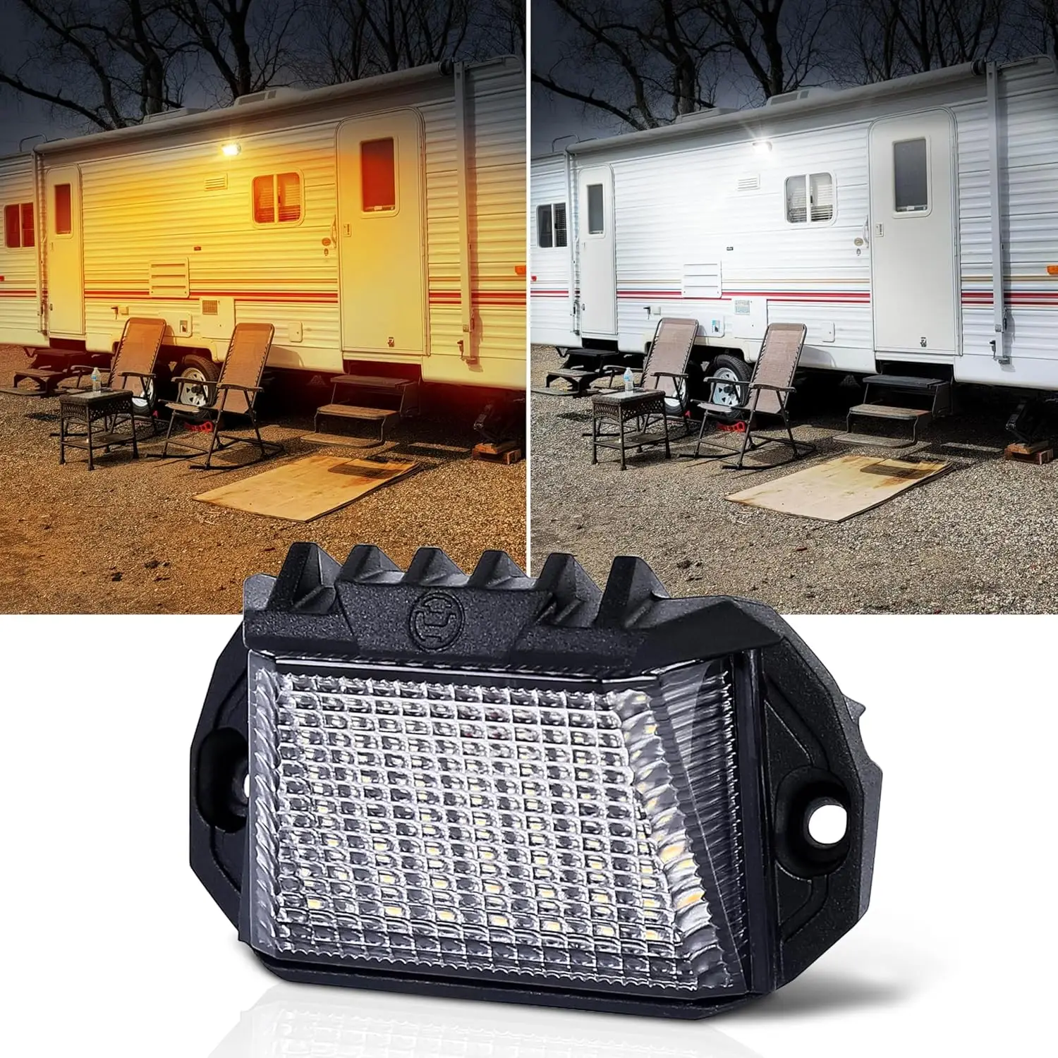 

RV Exterior Light, 1300LM Aluminum LED Porch Light for RV Camper Trailers Truck Porches Towing 5th Wheels 1 PCS