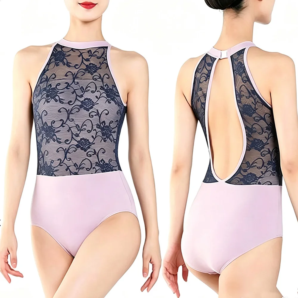 clyfan-ballet-leotards-for-women-embroidery-mesh-adult-leotard-stand-collar-buckle-dance-wear-v-shape-ballet-leotard