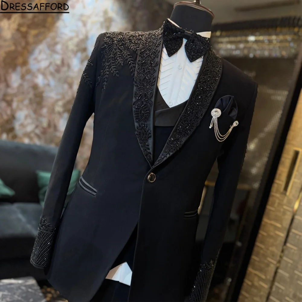 

2-х предметный модный новый мужской деловой двубортный однотонный костюм, пальто/мужской тонкий свадебный пиджак, куртка, брюки, брюки