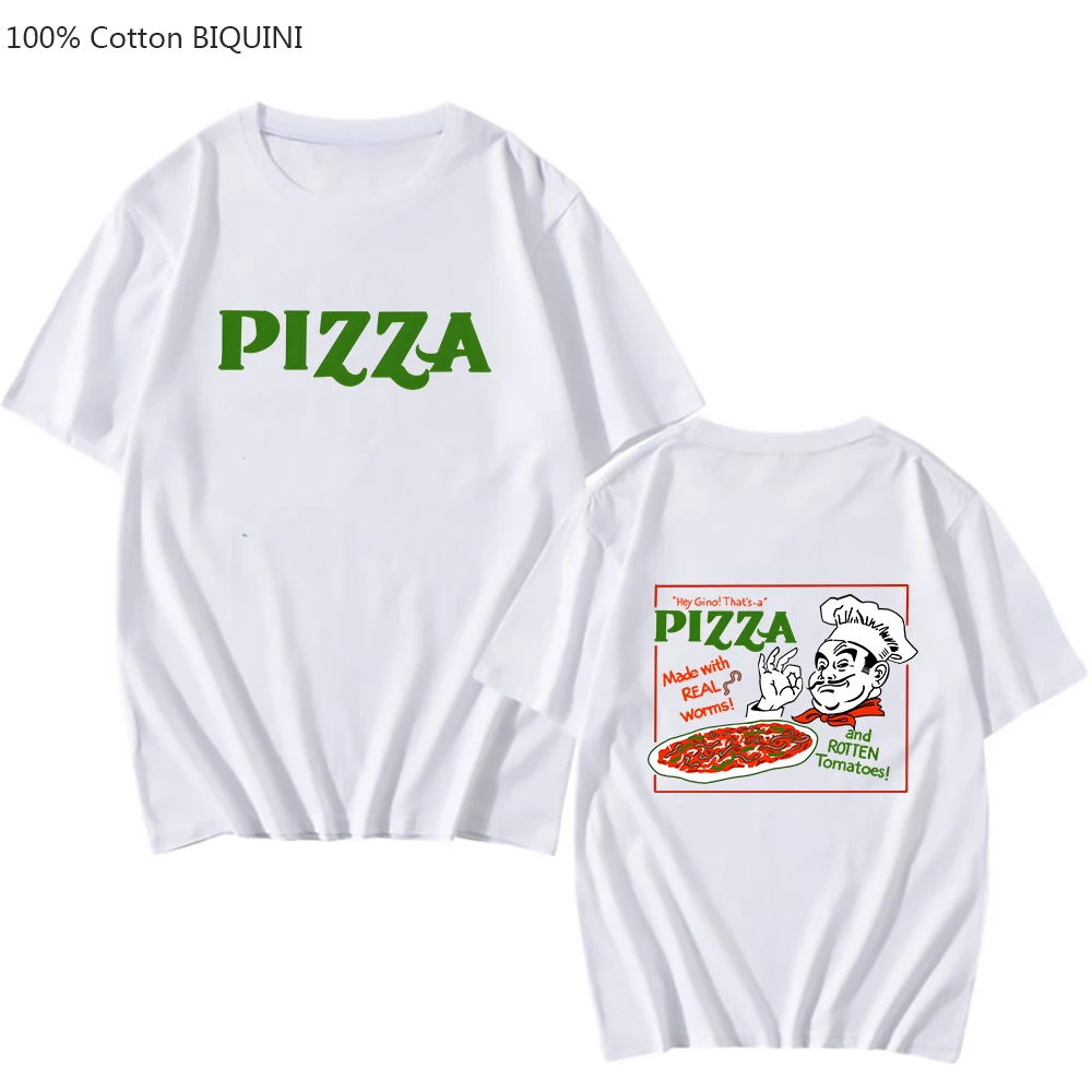 Pizza  Make An OK Sign T-shirts Harajuku MEN Tshirts 100% Cotton High Quality Tee Shirt Sense of Design Handsome Streetwear