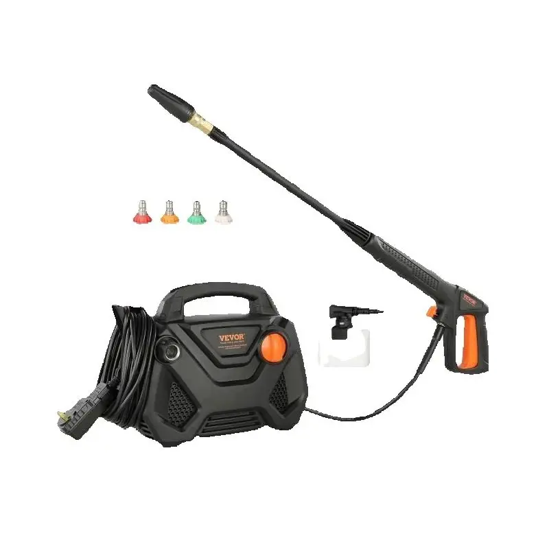

SucceBuy Electric Pressure Washer 2150-PSI 1.85-GPM Foam Cannon High-Pressure with 5 Different Nozzle 20ft Hose/35ft Cord Washer