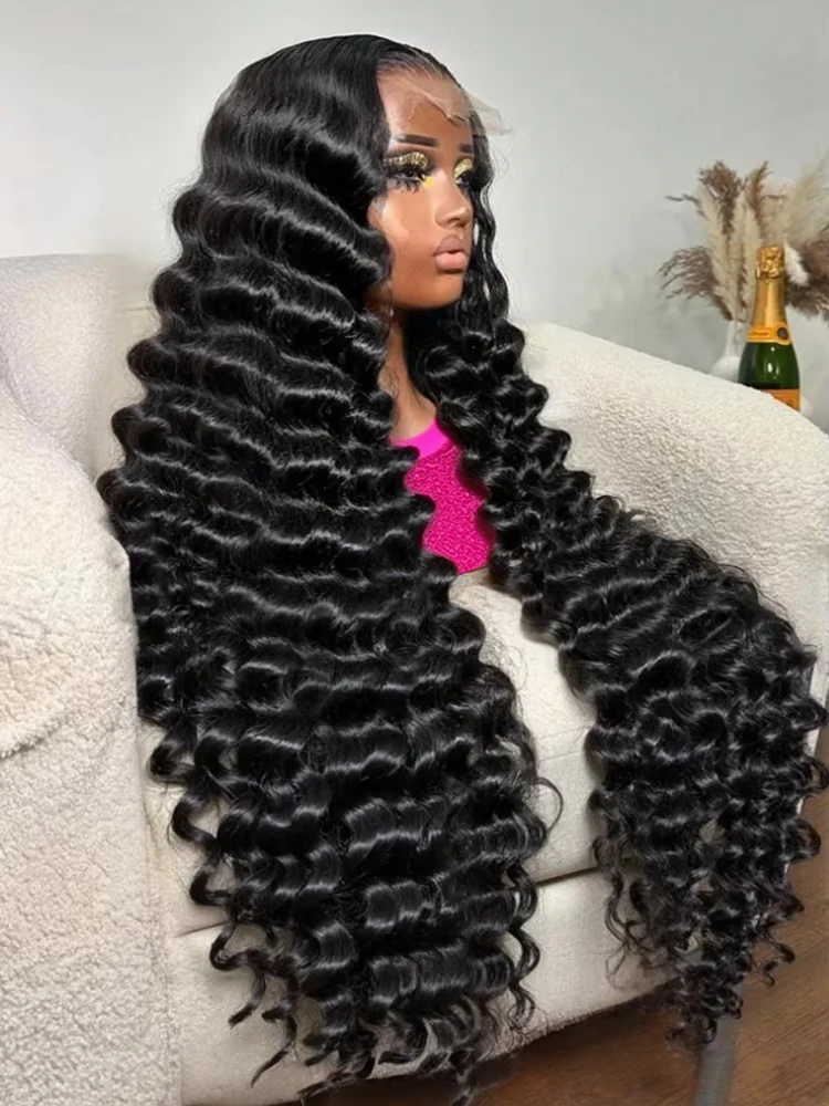 

Парик из натуральных бразильских волос, 40 дюймов, с глубокой волной, 300% плотности, с HD-кружевом 13x6, и парик с натуральной волной, 13x4, с кружевной передней частью