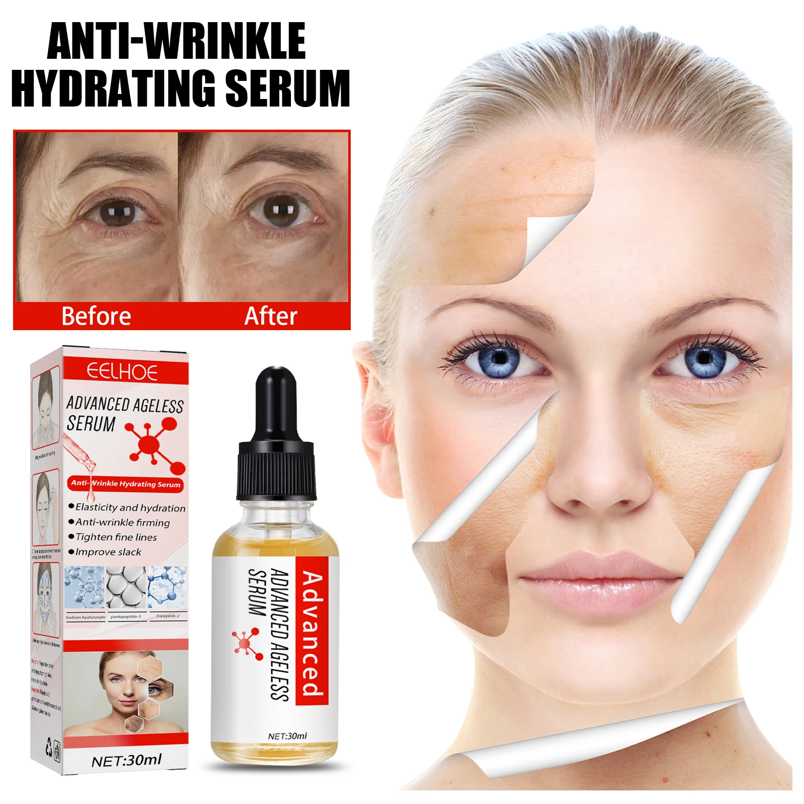 

EELHOE Увлажняющая эссенция против морщин Увлажняющий лак Укрепляющий уход за кожей помогает увлажняет и уменьшает морщины