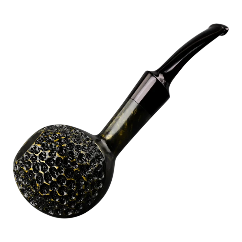 MUXIANG Dark Briarwood Freehand Tobacco Pipe Hand Carved 3mm Filter Channel Solid Wood Collectible Gift