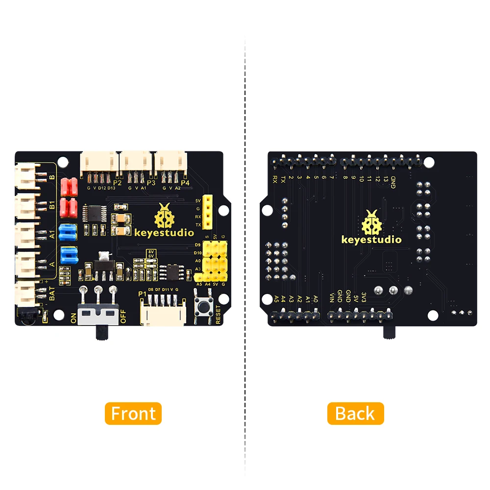 NEW! Keyestudio 8833 Motor Driver Expansion Board PH2.0 USB Cable DC 6-9V for Arduino BT wifi and servo drivers Writing Robot