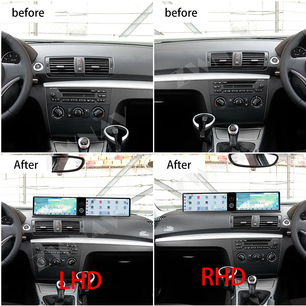 Car Radio Dual 12.3“ Screen For BMW 1 Series 2006-2011 Navigation Device Wireless GPS  Player Stereo Multimedia Player