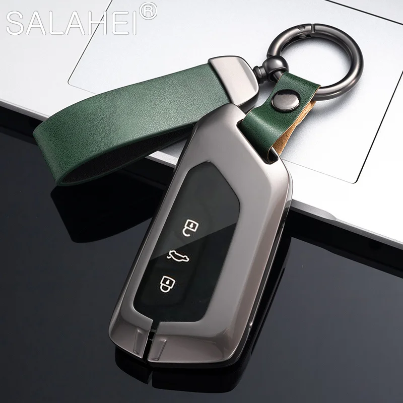 

Zinc Alloy Leather Car Remote Key Case Cover For Volkswagen VW Touareg Golf 8 ID-4 For Skoda Octavia 2 A8 MK8 MK4 For Seat Leon