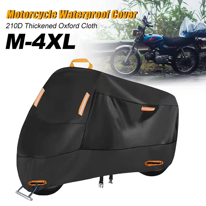

Motorcycle Cover Outdoor Waterproof Motorcycle Tarpaulin Thickened Polyester UV Protective Cover for Motorcycle Scooters