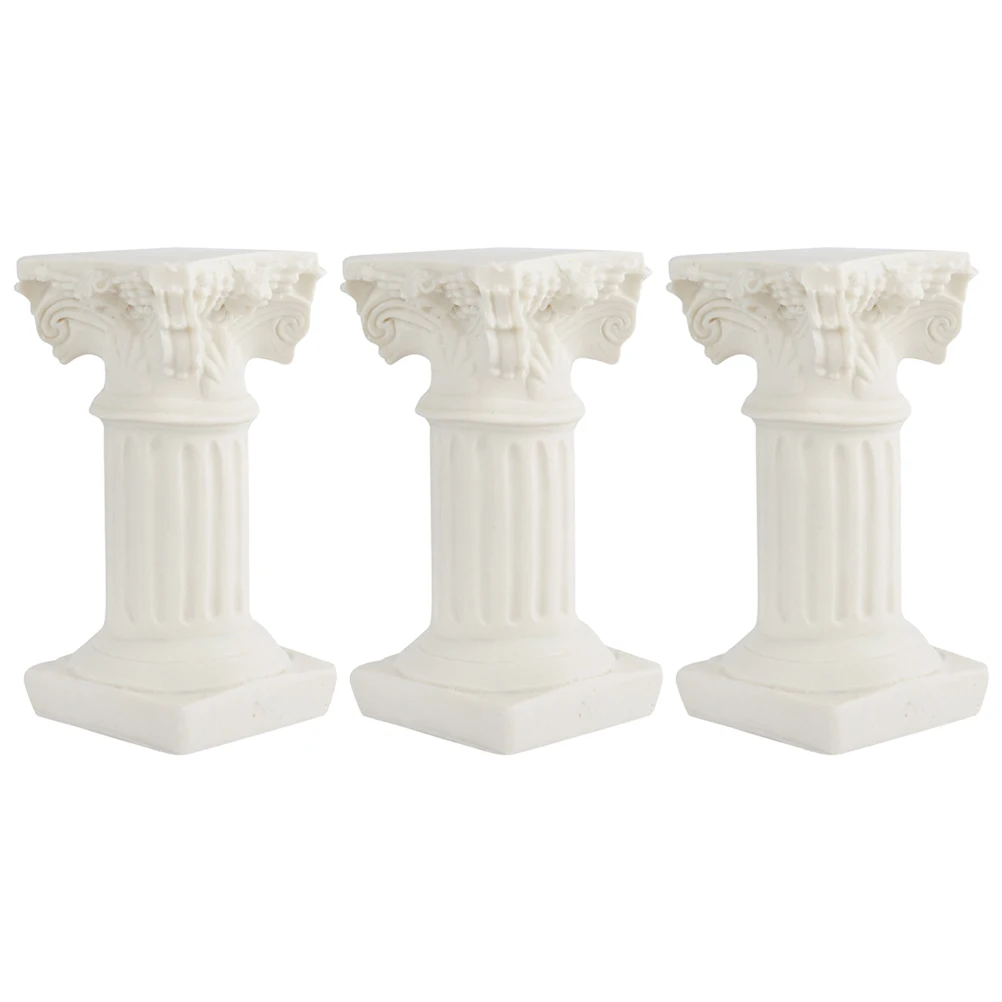 

3Pcs Roman Pillars Resin Sand Table Decor Miniature Pillars Display Stands Photography Props Home Decoration Statue