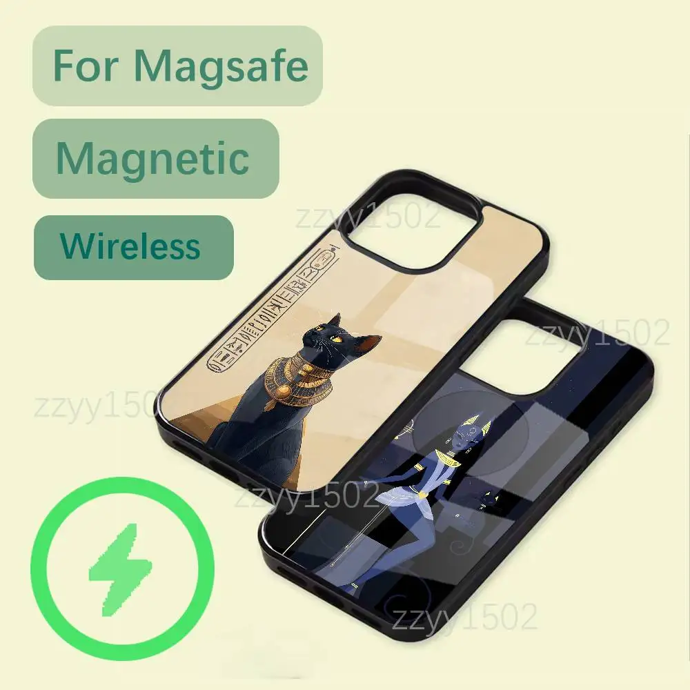 

Bastet Egyptian Cat Goddess Phone Case For iPhone 17,16,15,14,13,12,11,Pro,Max,Plus,Mini,SE4,E Magsafe Wireless Charging