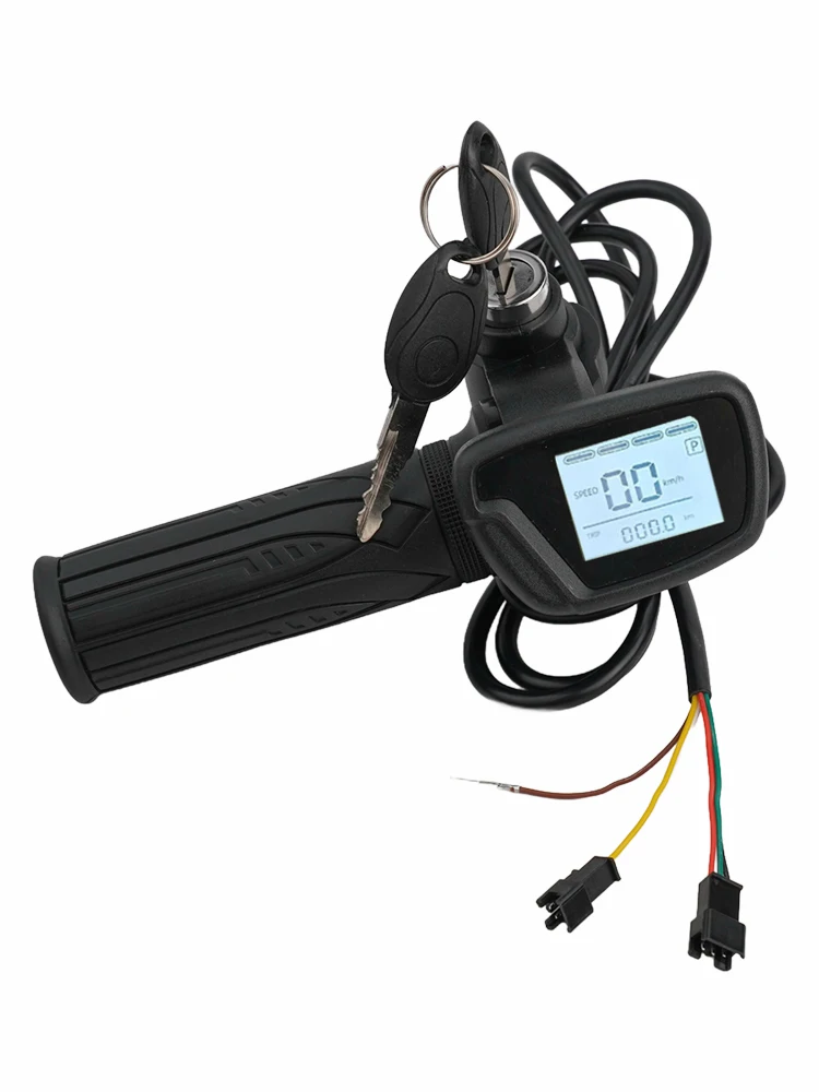 

Daily Commuting Black 48V Scooter Throttle 5pin Hall Throttle Key Switch Mileage Display 22mm Installation Diameter
