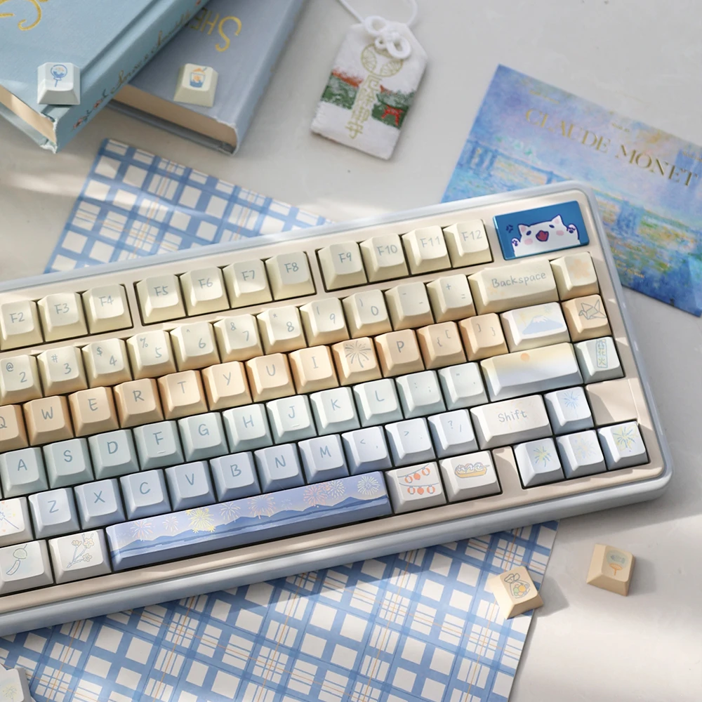 95 คีย์โปรไฟล์เชอร์รี่ PBT Keycaps Spark Conference Theme Key สําหรับคีย์บอร์ด 61/64/68/75 คีย์ AULA F75 KeyCap