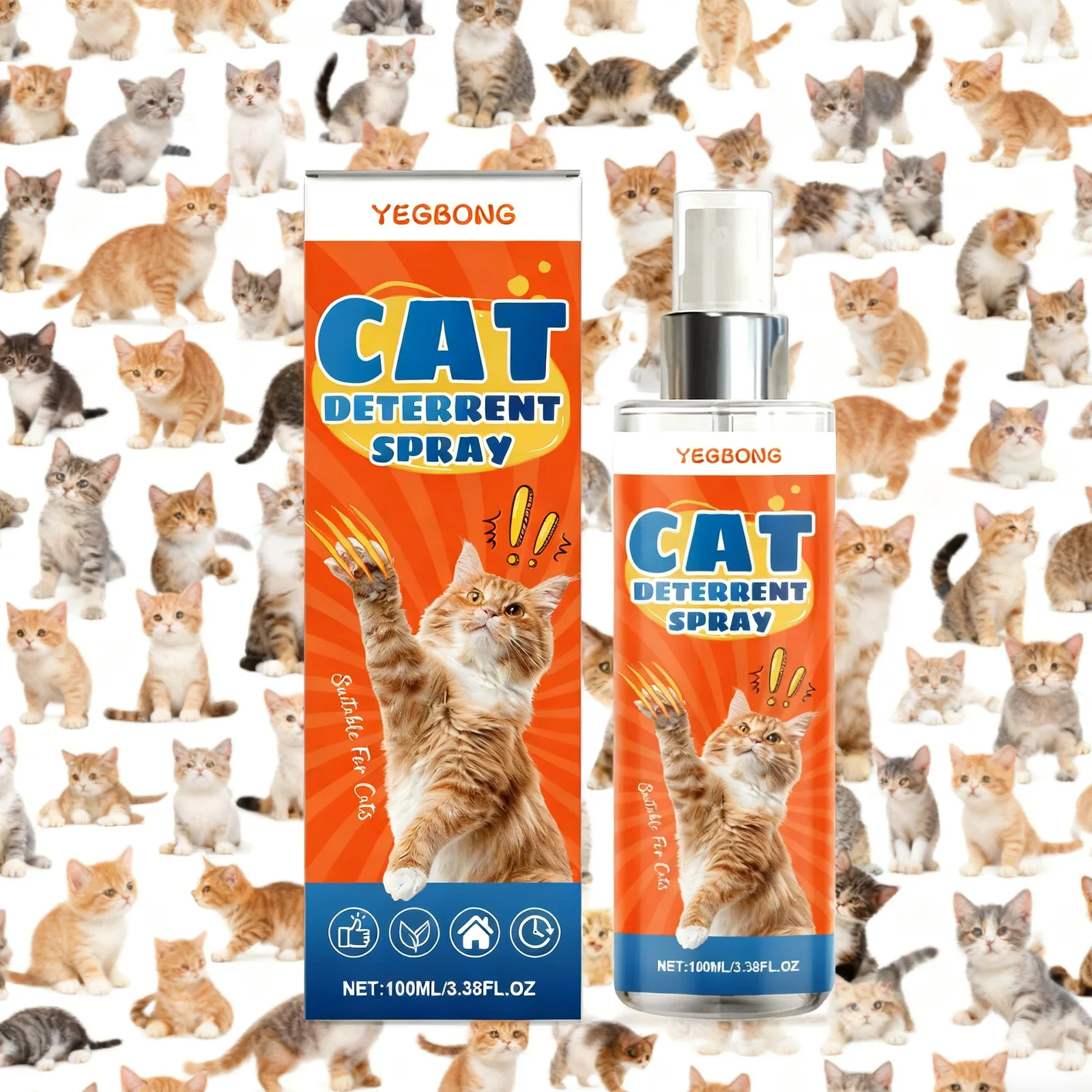 Yegbong 50 مللي رذاذ رادع للقطط تركيبة لطيفة توقف المضغ لعق والخدش الأثاث أريكة أدوات تدريب الحيوانات الأليفة