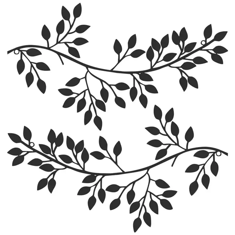 A01F-Metal Wall Decor Living Room - Metal Leaves Wall Decor Wall Art For Living Room Bedroom Kitchen Above Bed Wall Decor 30 X 1