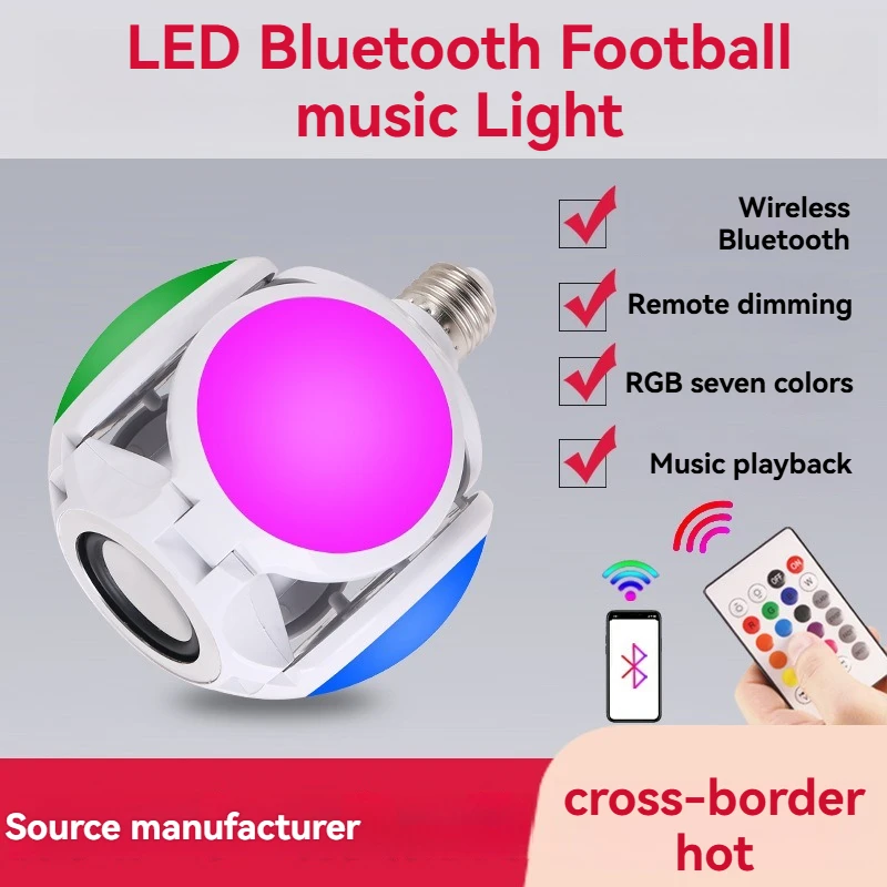 

Светодиодный музыкальный Bluetooth-светильник в форме футбольного мяча – Складная беспроводная RGB-лампа для создания атмосферы