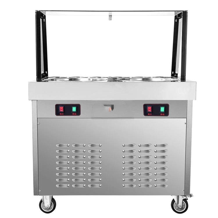 Fried ice cream machine stainless steel stir ice cream machine double pans  ice cream roll machine