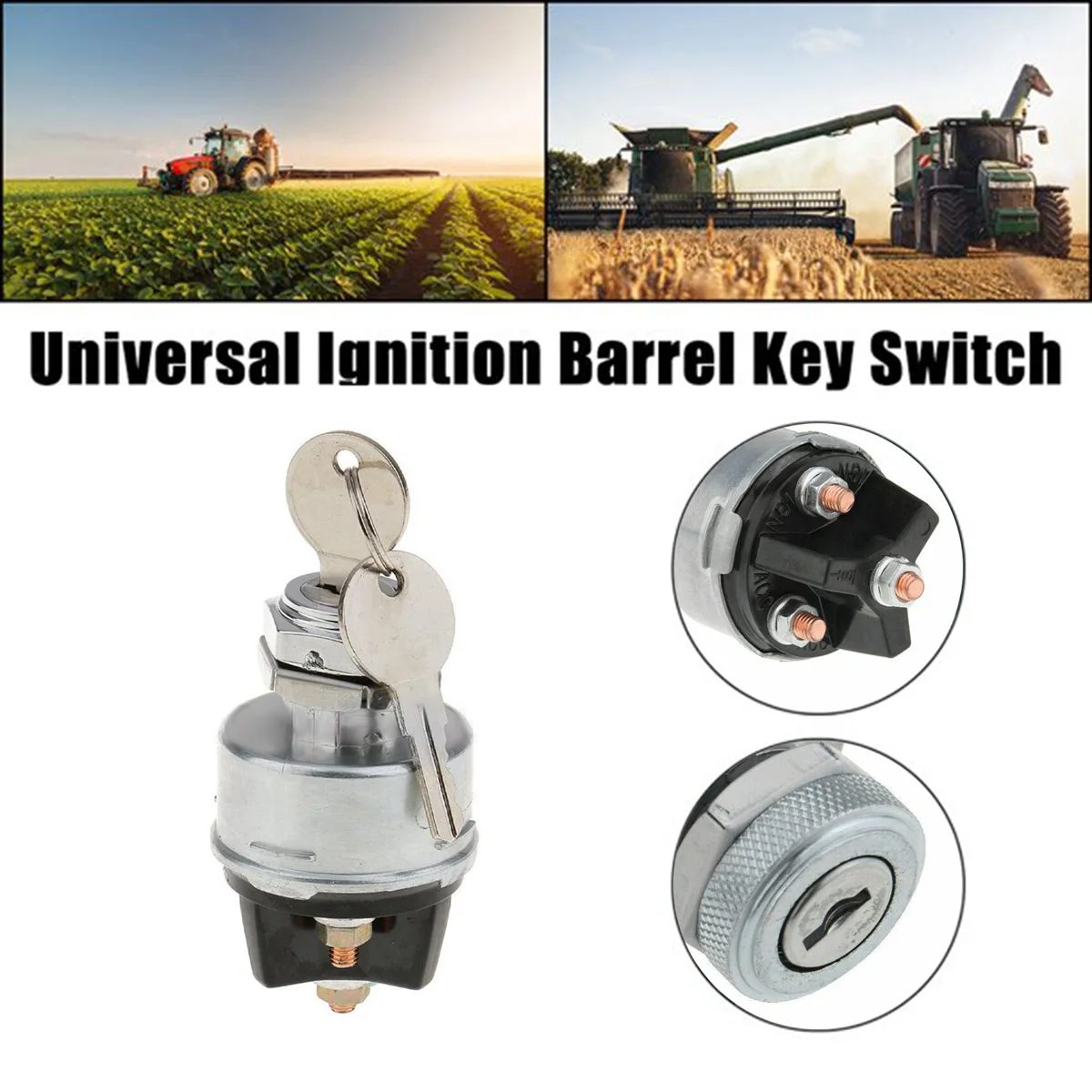 12V Universal Ignition Switch with Keys Ignition Starter for Forklift