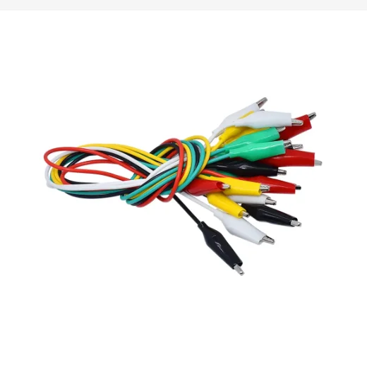 10 Pcs Colourful Test Leads Double Head Crocodile Battery Clip 45CM Electrical DIY Test Jumper