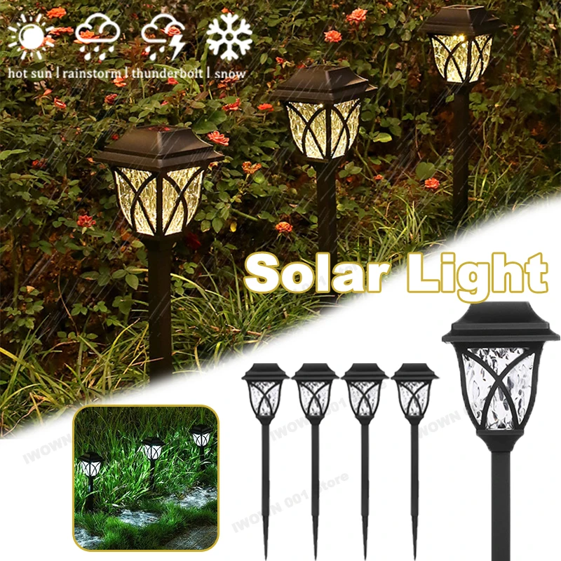

Led Solar Lawn Lights Outdoor Lamp Waterproof Warm Light Garden Courtyard For Walkway Path Villa Landscape Projection