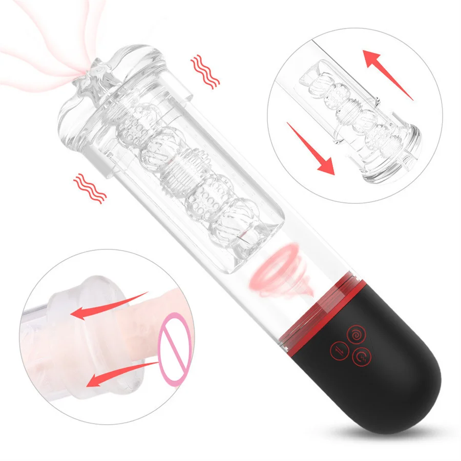 Electric Penis Vacuum Pump Enlargement Extend Enhance Penis Pumps Male Masturbator Suction Silicone Sleeves Sex Toys For Men