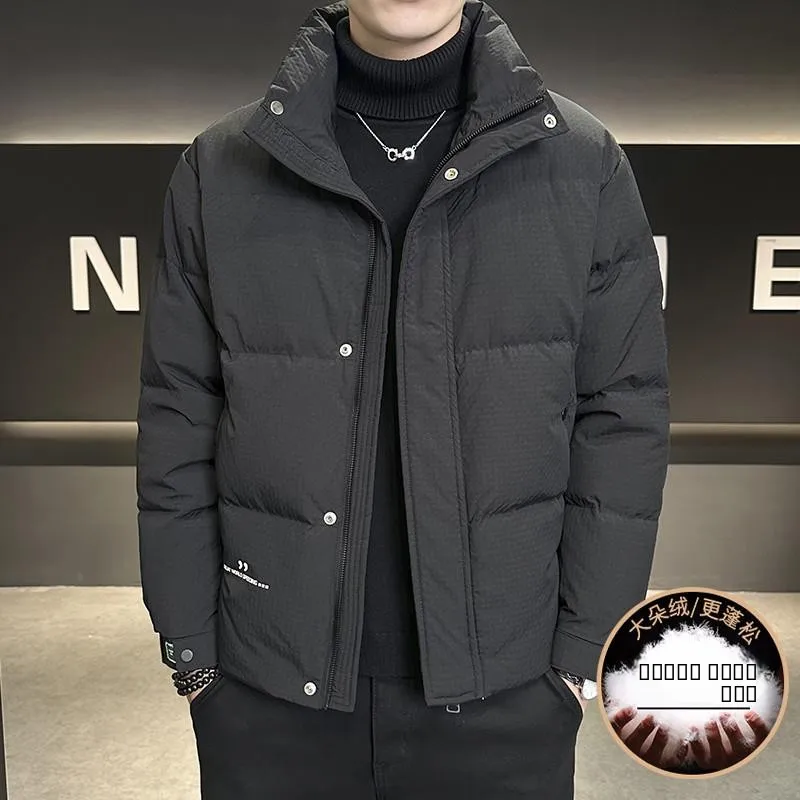 

Xiyue Faion Men's down Jaet Winter Thiened Large Size Loose Outerwear Casual Urban Sle Windproof White Du down Filling