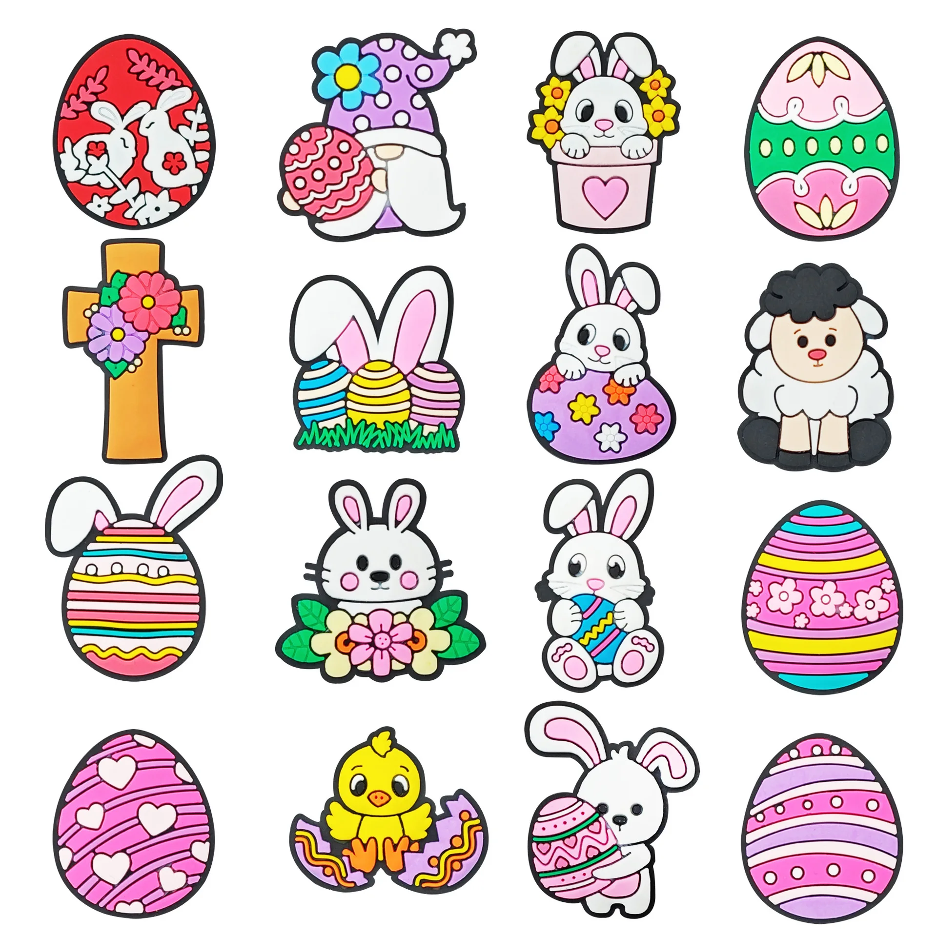 16-100pcs Easter Eggs Shoe Charms For Sandals,Shoe Decoration Accessories Shoe Pins Great Gift For Men Wom