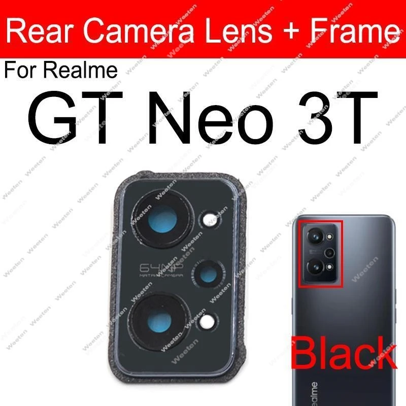 Rear Camera Glass Lens Cover For Realme GT2 GT Neo 3 3T Back Camera Lens and Frame Holder Replacement Parts