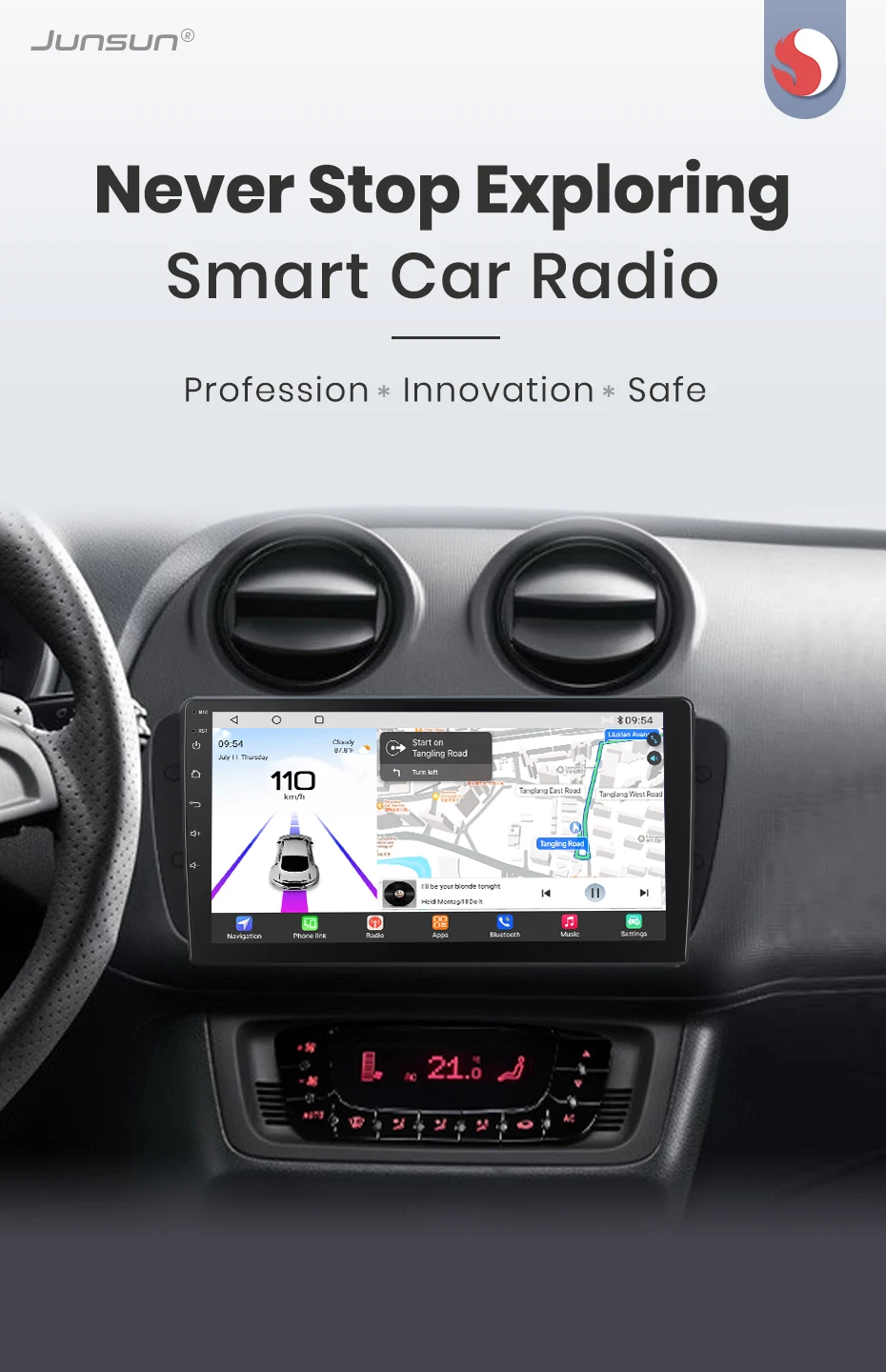 Junsun Qualcomm 8-Core 360 ° Panoramakamera Drahtloses CarPlay Android Auto Autoradio für Seat Ibiza 6j 2009-2013 GPS Multimedia – Detail 5