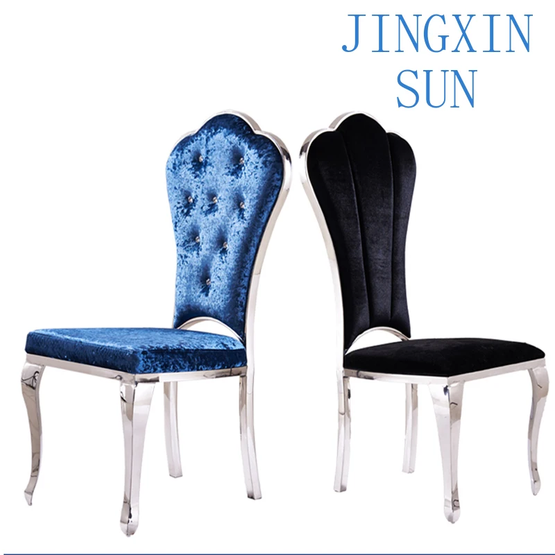 Stainless Steel Dining Chair for European Neoclassical Style for Home Hotel Restaurant Living Room Modern Leather Fabric