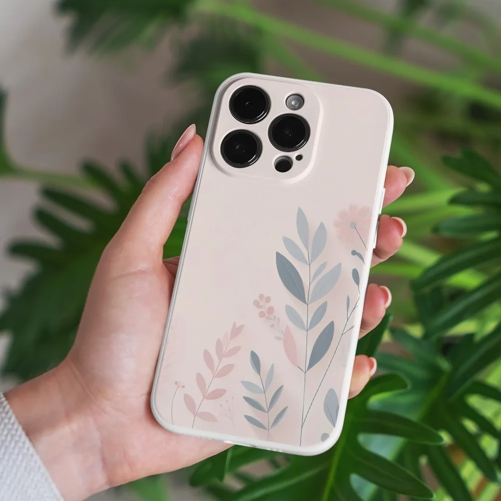 Simple Plant Pattern Mobile Phone Case For IPhone X XR XS Max 11 12 13 Pro Mini For IPhone 14 15 Pro Max 7 8 Plus Case