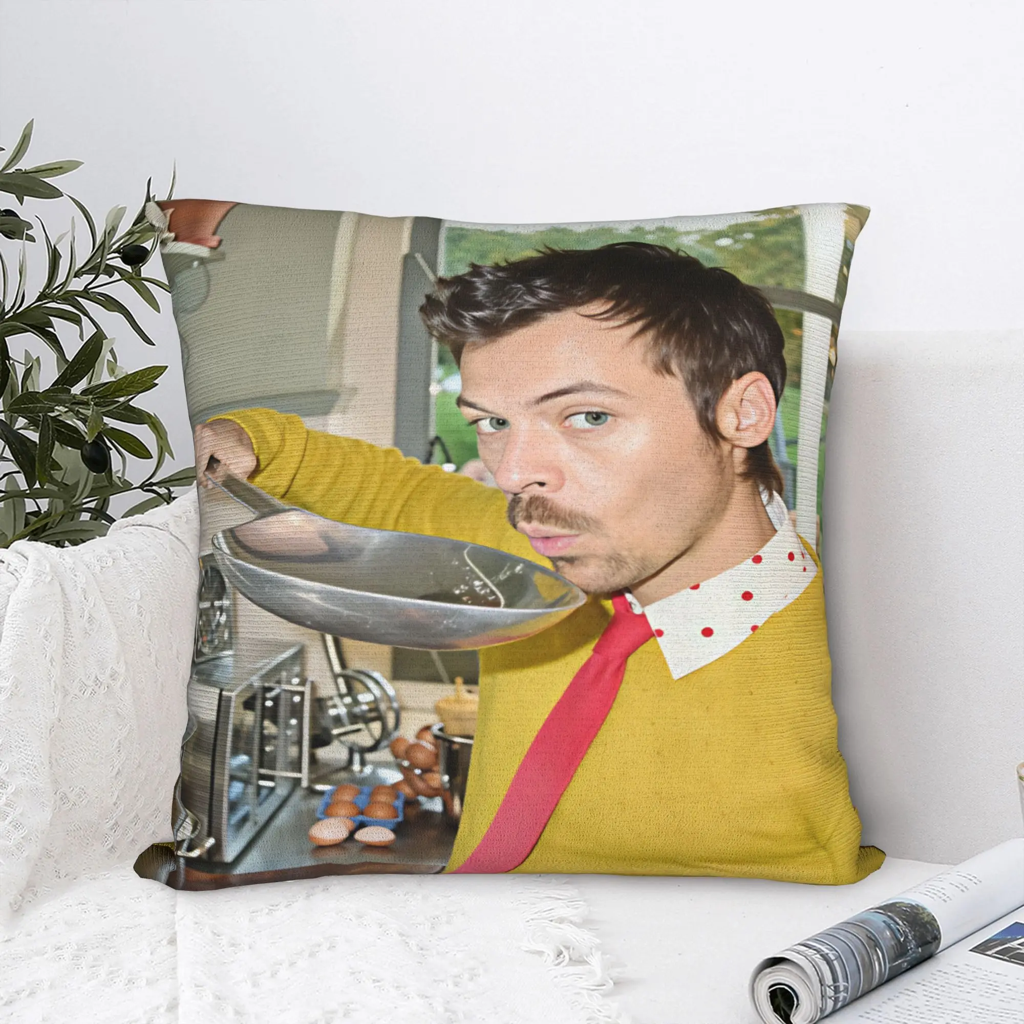 Pillow Case Harrys S-Styles Kiss Al the Time Soft  Pillow Cover For Sofa Bedroom Home Decor Novelty Pillowcases