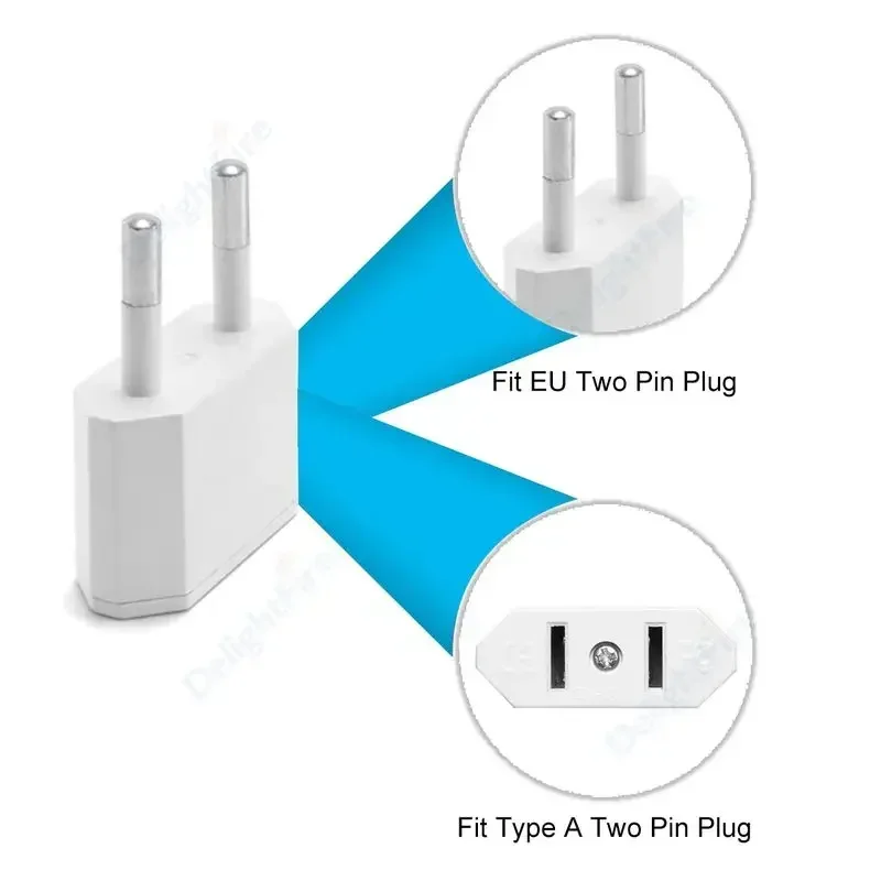 American China To EU Europe Travel Power Adapter 2 Pin CN US To EU Plug Adapter Euro Type C AC Converter Electrical Socket