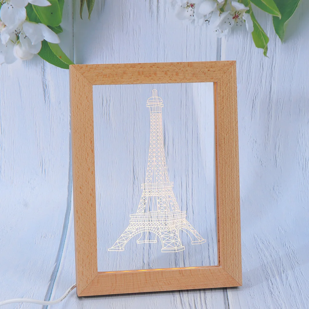 

1pc Led Creative Picture Frame Light Home Decor Night Light Housewarming Gift Luminous Frame Decor Living Room Decorative Lamp