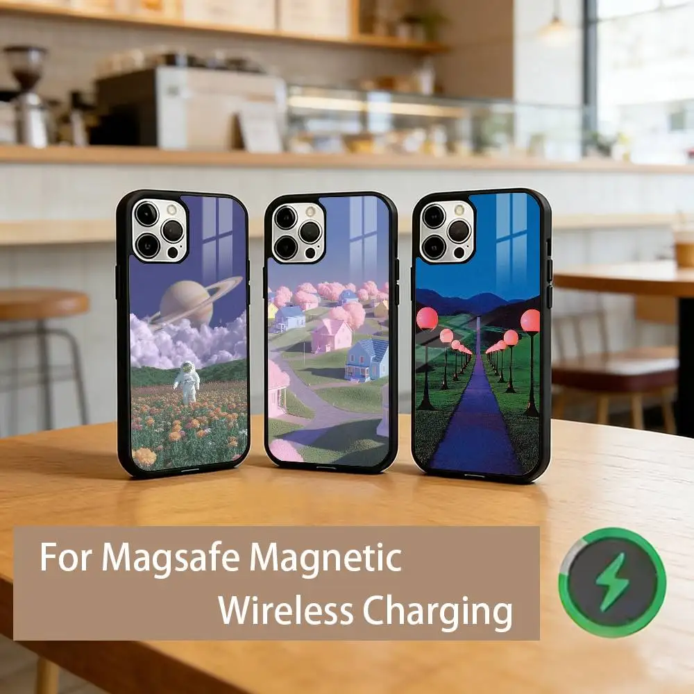 

D-Dreamcore Aesthetic Phone Case For iPhone17,16,15,14,13,12,11 Plus,Pro Magnetic with Magsafe Wireless Charging