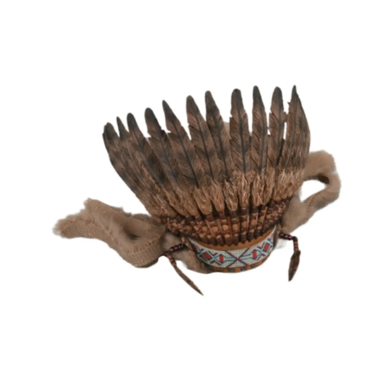 

1/6 Men Feather Headdress Toys Model Indian Headwear Costume Accessories Handmade for 12in Doll Model Dress up Figures Accs