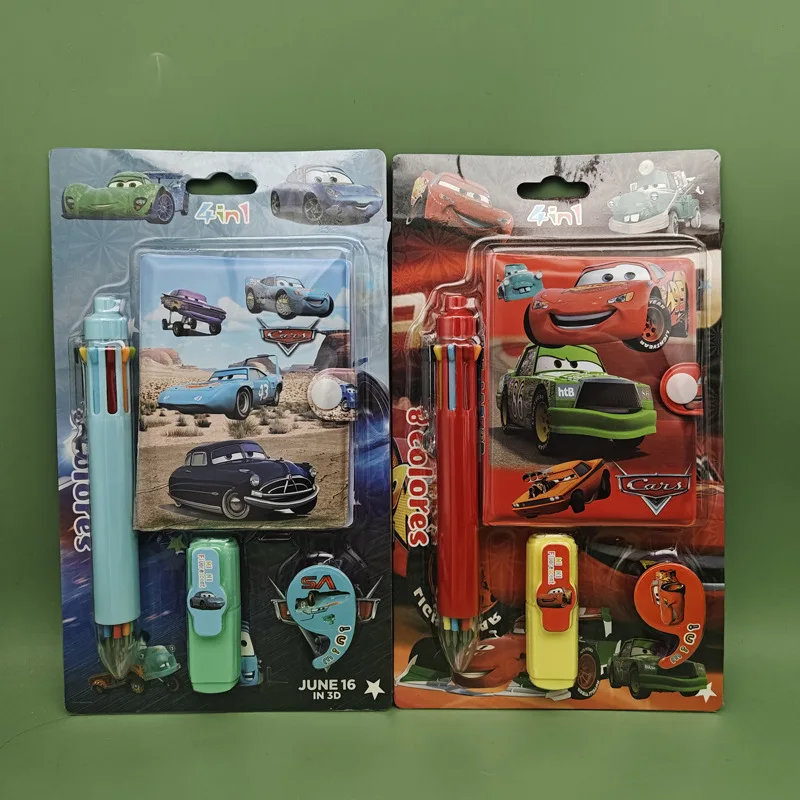 Pixar Cars 3 Lightning McQueen Cartoon Pocket Book Cute Mini Notebook Student Pen Stationery Set Reward For Kids Gift